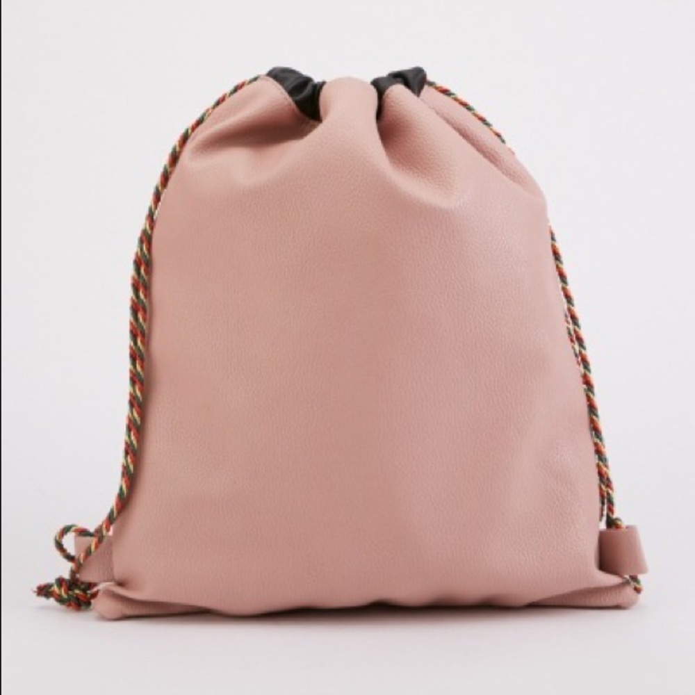 Drawstring Rope Backpacks/ Pleather - Picture 3 of 5